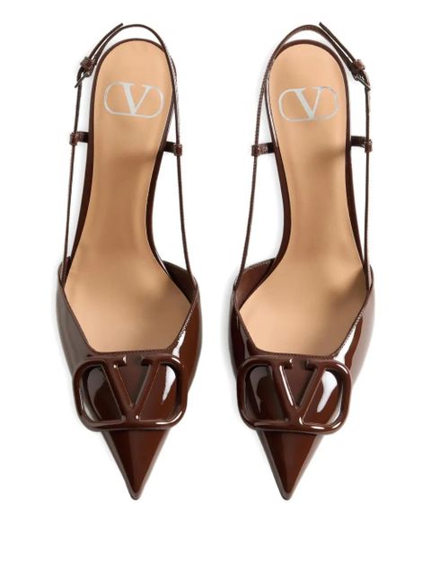 Valentino Garavani 80mm VLogo slingback pumps - Brown