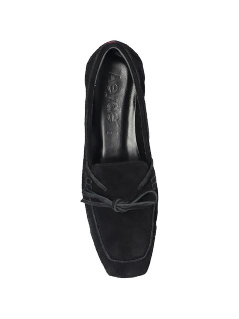 Aeyde bow-detail suede loafers - Black