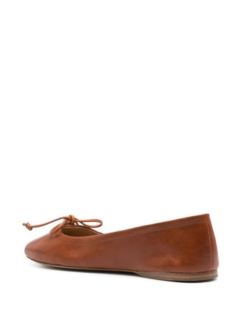 JW Anderson round-toe leather ballerina shoes - Brown