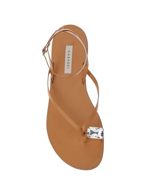 Casadei crystal-embellished leather sandals - Neutrals