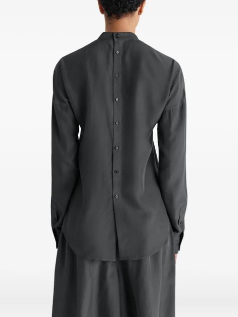 LEMAIRE long-sleeve plastron blouse - Grey