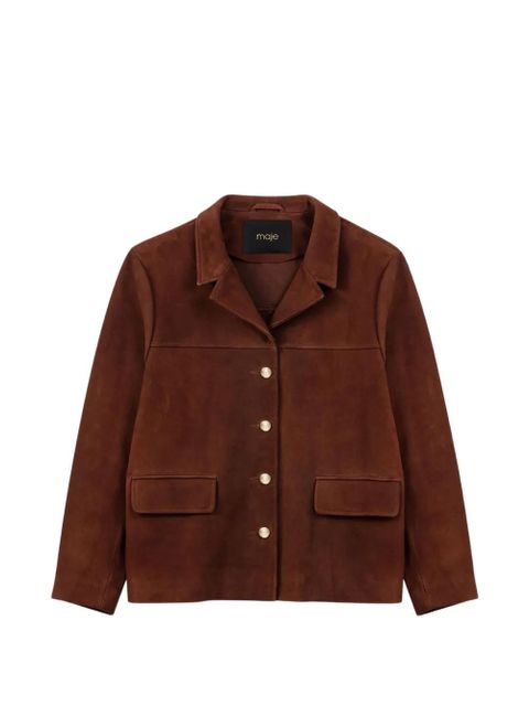 Maje buttoned leather jacket - Brown - zdjęcie produktu nr 1