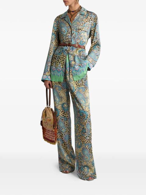 ETRO paisley animal-print twill shirt - Blue - zdjęcie produktu nr 2