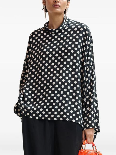Essentiel Antwerp Joyetta polka-dot long-sleeve blouse - Black - zdjęcie produktu nr 1