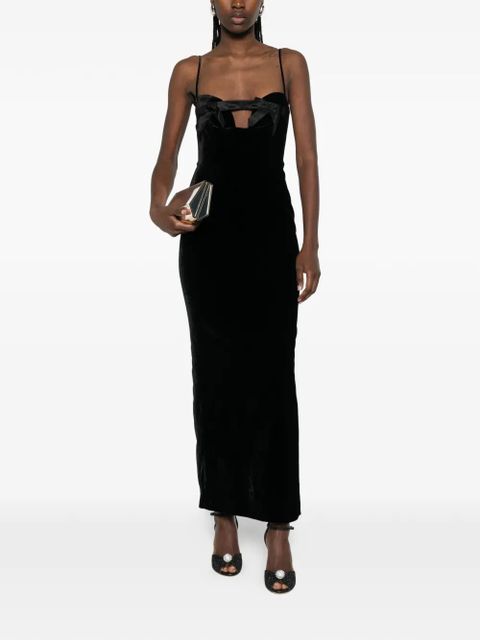 Alessandra Rich velvet maxi dress - Black - zdjęcie produktu nr 2