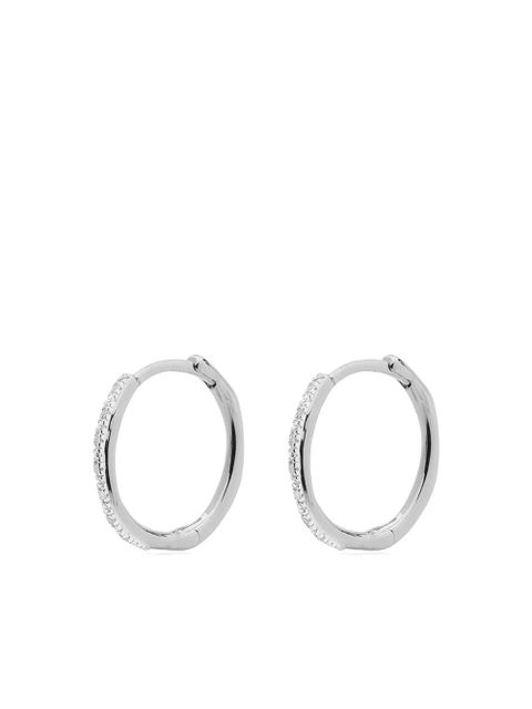 Monica Vinader Riva Wave Medium Hoop diamond earrings - Silver - zdjęcie produktu nr 1