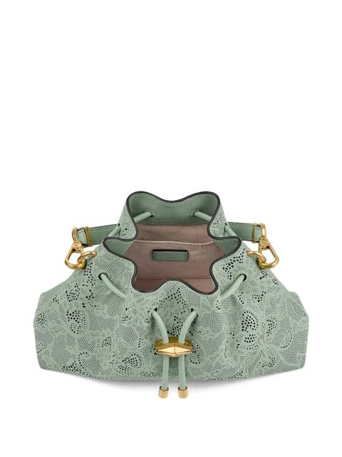 Jimmy Choo small Cinch perforated-detail shoulder bag - Green