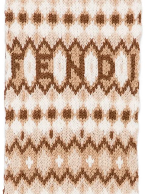FENDI nordic scarf - Brown