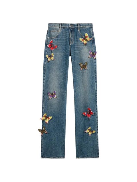 Blumarine butterfly-embellishment jeans - Blue - zdjęcie produktu nr 1
