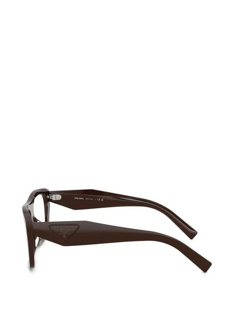 Prada Eyewear geometric-frame glasses - Brown
