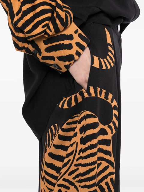 FARM Rio tiger-print trousers - Black