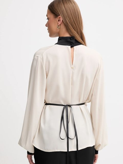 Gaudi bluzka damska kolor beżowy gładka 521FD45031