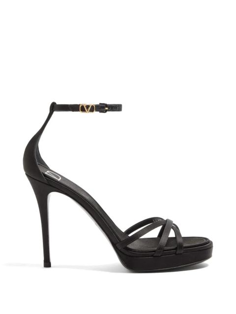 Valentino Garavani 120mm Eveninglam satin platform sandals - Black - zdjęcie produktu nr 1