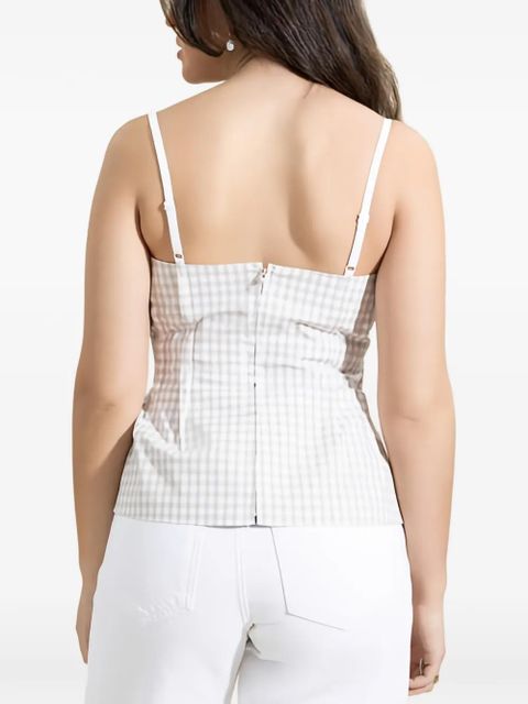 Simkhai gingham-pattern Charlee bustier top - White