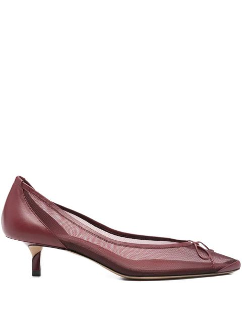 Jacquemus bow-embellished mesh pumps - Red - zdjęcie produktu nr 1