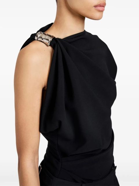 Proenza Schouler draped embellished top - Black