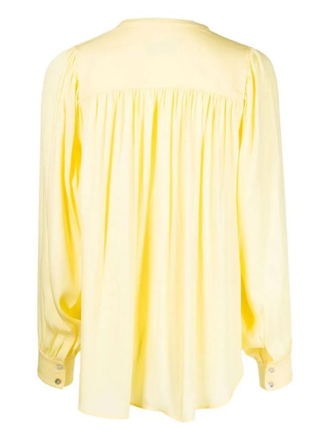 Yves Salomon gathered-detail off-centre blouse - Yellow - zdjęcie produktu nr 2