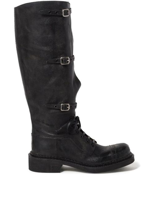 Miu Miu multi-buckle leather boots - Black - zdjęcie produktu nr 1