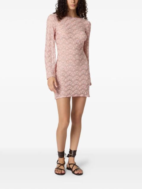 Missoni long-sleeve pattern mini beach dress - Pink - zdjęcie produktu nr 2