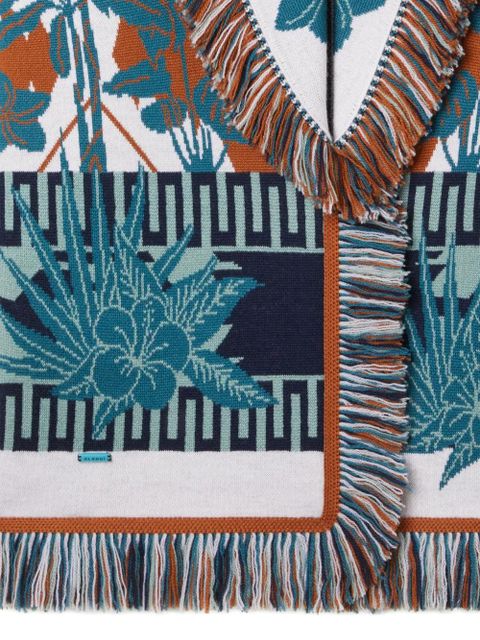 Alanui Island Soul fringed floral cardigan - Blue