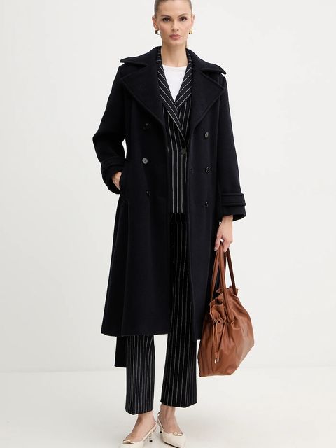 Marella marynarka Emme by Marella kolor granatowy dwurzędowa wzorzysta 2525916062200 - zdjęcie produktu nr 2