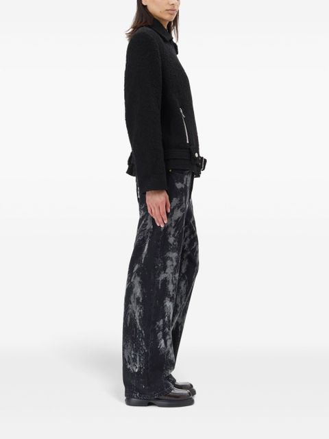 GANNI bouclé biker jacket - Black - zdjęcie produktu nr 2