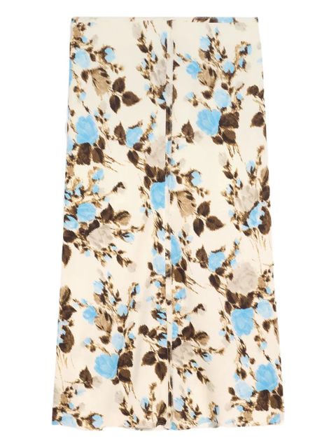 AMI Paris floral-print A-line midi skirt - Neutrals - zdjęcie produktu nr 1
