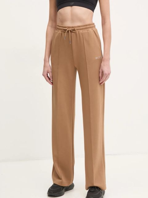 Guess spodnie dresowe GELSEY kolor zielony gładkie V5RB19 KCOB2