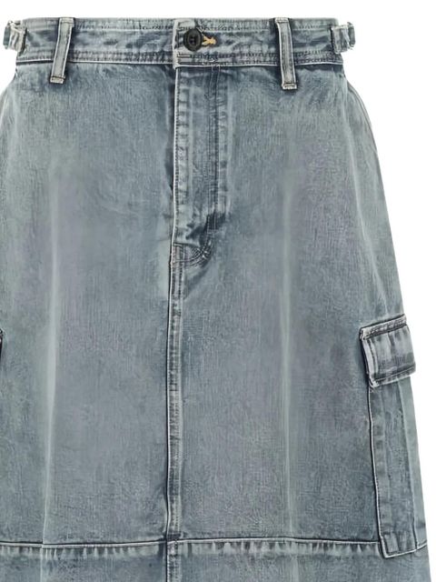 Balenciaga cargo denim midi skirt - Blue
