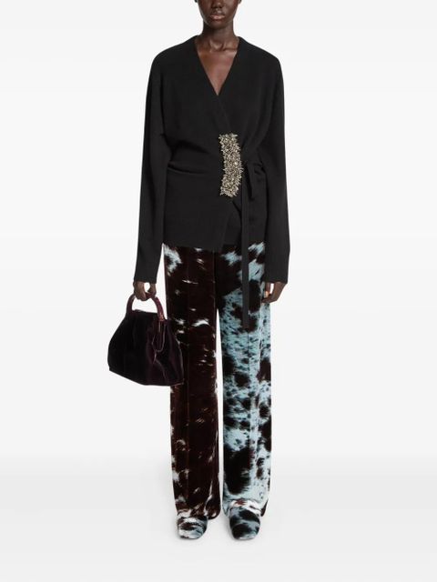 DRIES VAN NOTEN embellished wrap cardigan - Black - zdjęcie produktu nr 2
