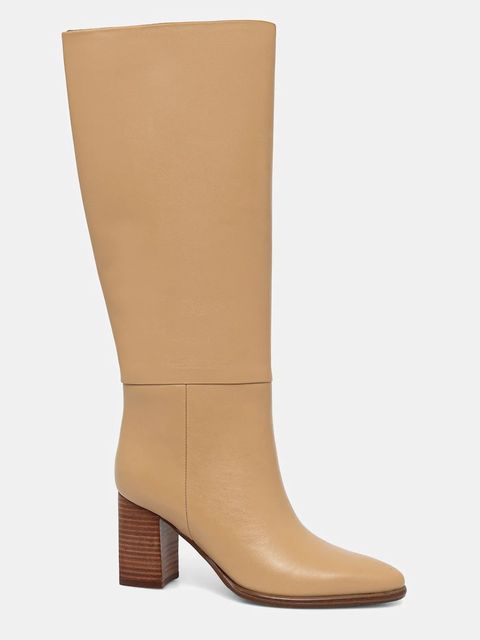 Guess kozaki skórzane PERINNA damskie kolor beżowy na słupku FLFPER LEA11 - zdjęcie produktu nr 2