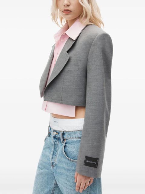 Alexander Wang layered cropped blazer - Grey - zdjęcie produktu nr 1
