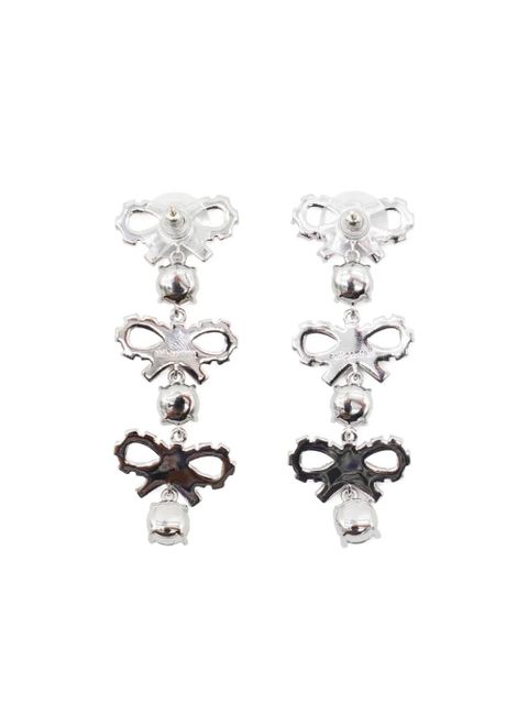 Self-Portrait mini Bow drop earrings - Silver - zdjęcie produktu nr 2