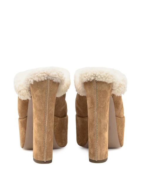 Paris Texas 145mm Malena platform mules - Brown