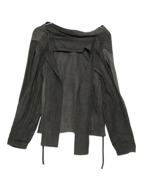 OUR LEGACY cotton-wool tie blouse - Grey