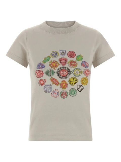 Balenciaga logo-print crew-neck T-shirt - Neutrals - zdjęcie produktu nr 1