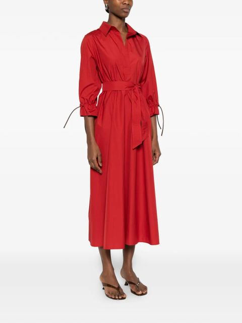 Max Mara tie-detail V-neck midi dress - Red