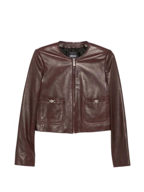 Versace leather zipped jacket - Red