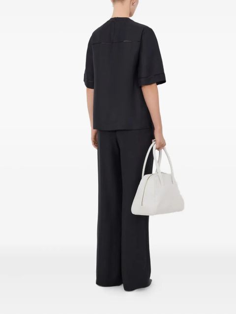 LouLou de Saison Havana lace-stitch silk top - Black