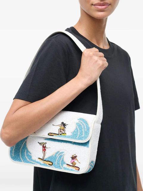 STAUD Tommy Surf Babes beaded bag - White