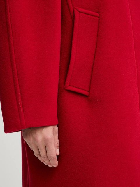 Filippa K płaszcz z dodatkiem wełny kolor czerwony 31614