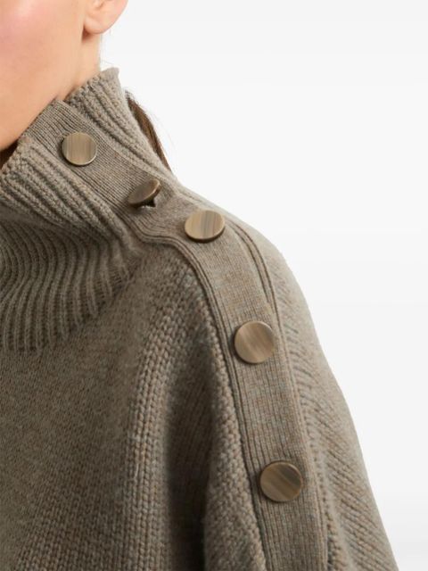 Yves Salomon button-up shoulder jumper - Grey