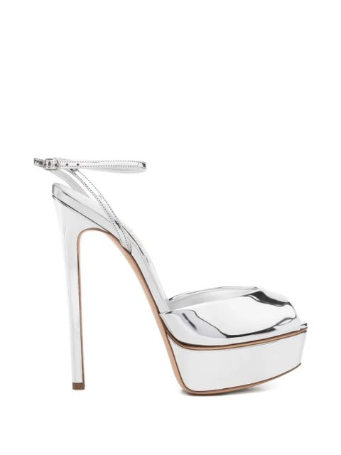Casadei platform peep-toe heeled sandals - Silver - zdjęcie produktu nr 1