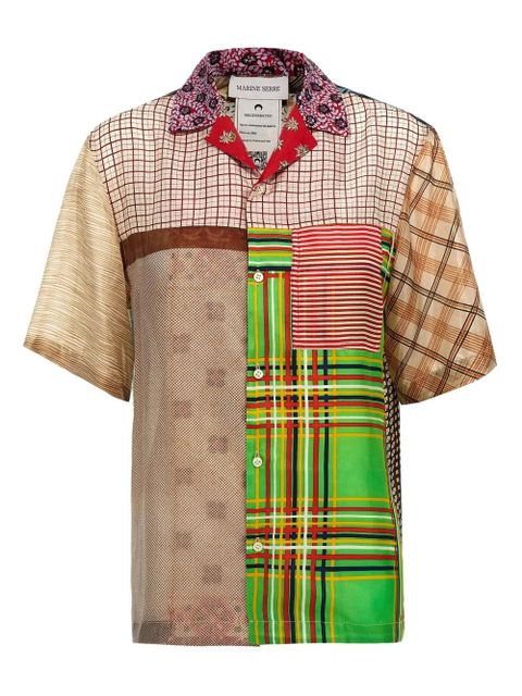 Marine Serre mix-print shirt - Neutrals - zdjęcie produktu nr 1