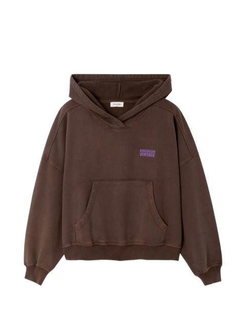 American Vintage logo-print cotton hoodie - Brown - zdjęcie produktu nr 1