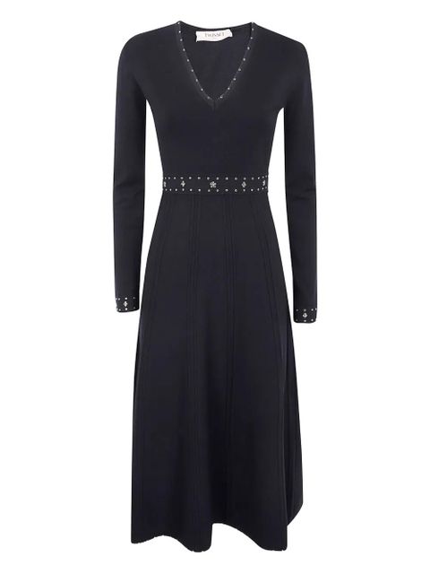 TWINSET embellished v-neck dress - Black - zdjęcie produktu nr 1