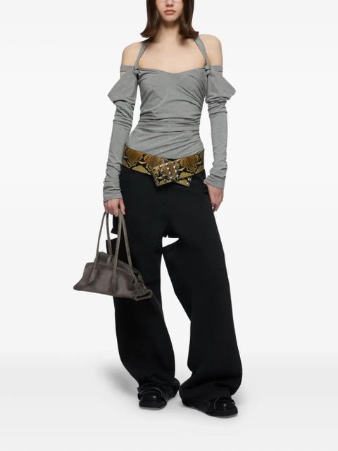 The Attico off-shoulder draped top - Grey - zdjęcie produktu nr 2