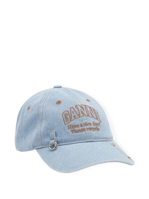 GANNI logo-embroidered denim cap - Blue - zdjęcie produktu nr 1