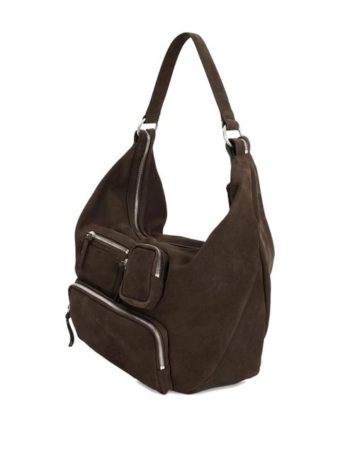 Marge Sherwood City zipped pocketed suede shoulder bag - Brown - zdjęcie produktu nr 2