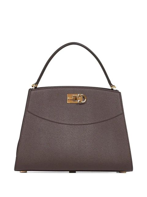 Ferragamo Gancio-clasp hammered calfskin tote bag - Testa di m testa di moro - zdjęcie produktu nr 1